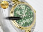 Rolex DateJust 278271 904L Steel Fluted Green Floral Dial Fluted Bezel on SS/YG Cal.2236 - Görsel 5