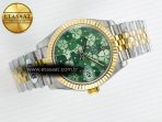 Rolex DateJust 278271 904L Steel Fluted Green Floral Dial Fluted Bezel on SS/YG Cal.2236 - Görsel 8