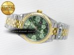 Rolex DateJust 278271 904L Steel Fluted Green Floral Dial Fluted Bezel on SS/YG Cal.2236 - Görsel 9