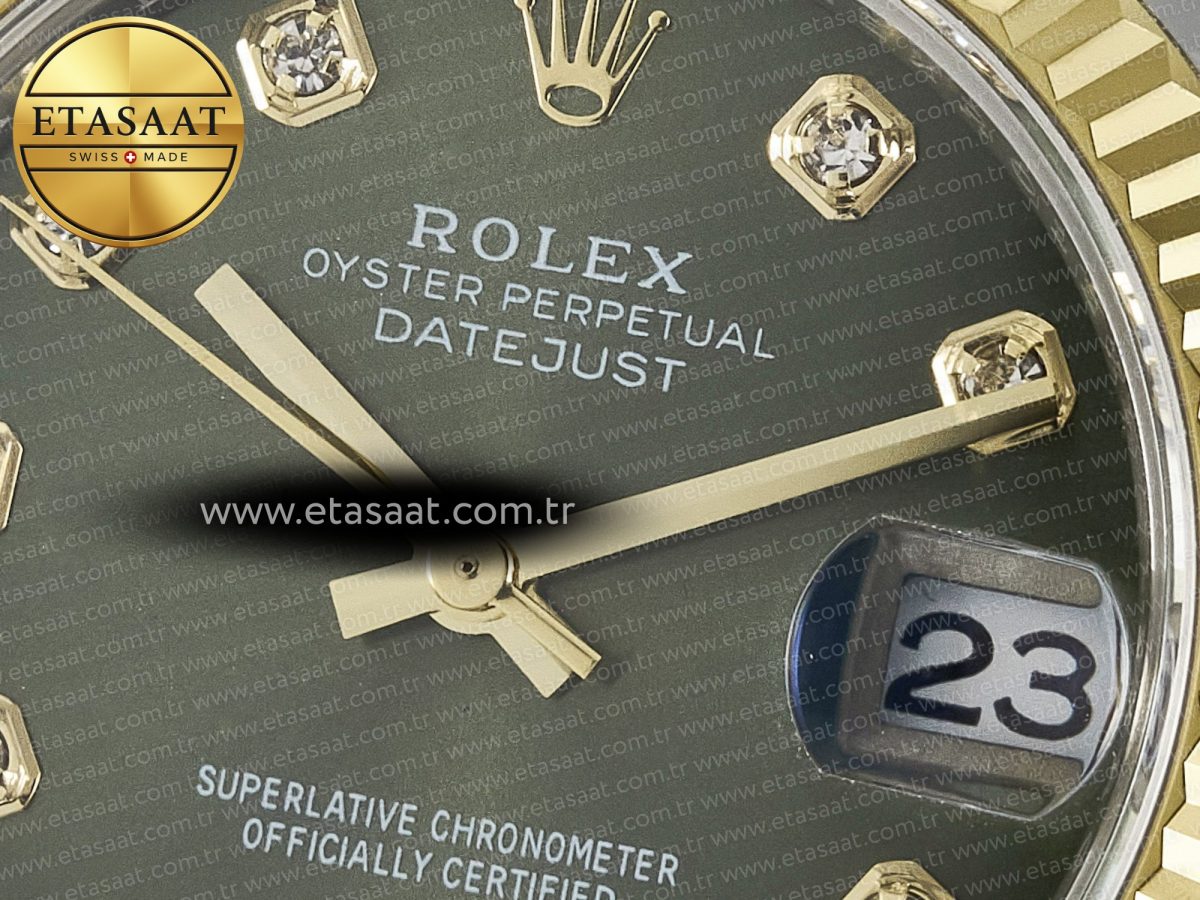 Rolex DateJust 278273 904L Steel Green Diamonds Dial on SS/YG Cal.2236 - Görsel 10