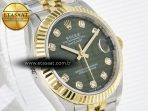 Rolex DateJust 278273 904L Steel Green Diamonds Dial on SS/YG Cal.2236 - Görsel 5