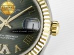 Rolex DateJust 278271 904L Steel Green Roman Dial Fluted Bezel on SS/YG Cal.2236 - Görsel 11