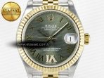 Rolex DateJust 278271 904L Steel Green Roman Dial Fluted Bezel on SS/YG Cal.2236 - Görsel 4