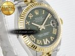 Rolex DateJust 278271 904L Steel Green Roman Dial Fluted Bezel on SS/YG Cal.2236 - Görsel 5