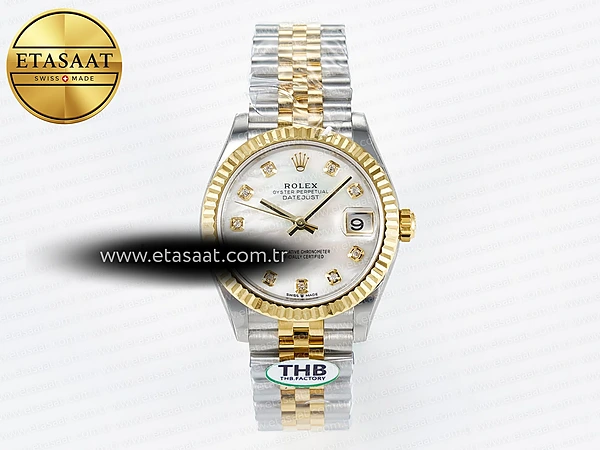 Rolex Datejust 278273 Beyaz Pırlanta Kadran Cal.2236 Eta Saat - 1:1 Süper Klon Replika Saat