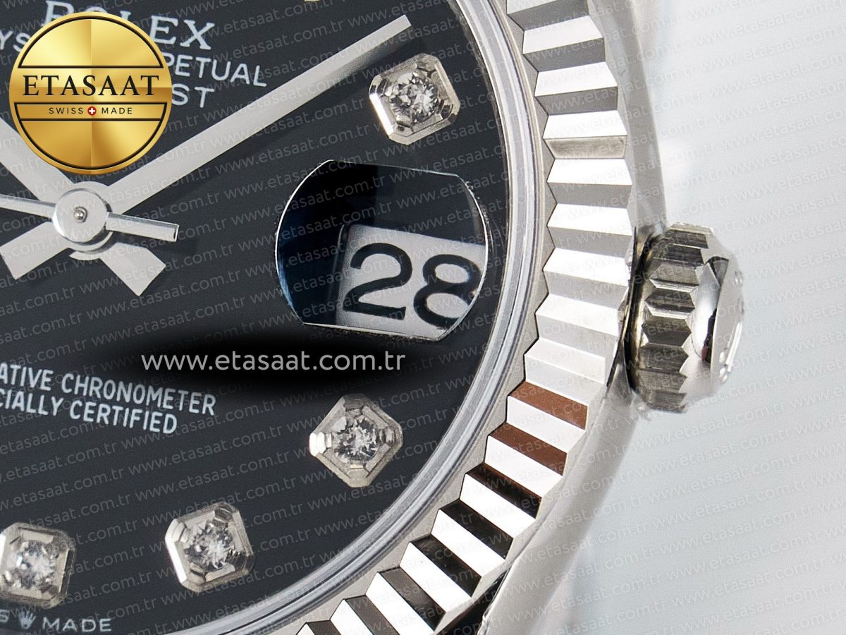 Rolex DateJust 31 278274 ARF 1:1 Best Edition 904L Steel Black Diamonds Dial on SS Jubilee Bracelet ETA 2688 - Görsel 11
