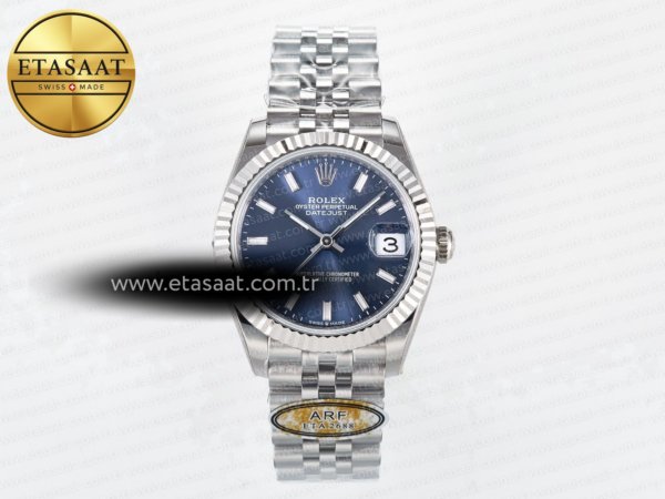 Rolex Datejust 31 278274 ARF Mavi Kadran Çizgi İndeks 11 Eta Saat - 1:1 Süper Klon Replika Saat
