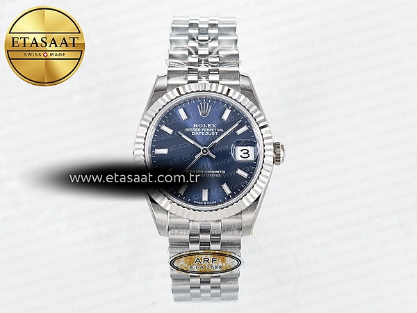 Rolex Datejust 31 278274 ARF Mavi Kadran Çizgi İndeks 11 Eta Saat - 1:1 Süper Klon Replika Saat