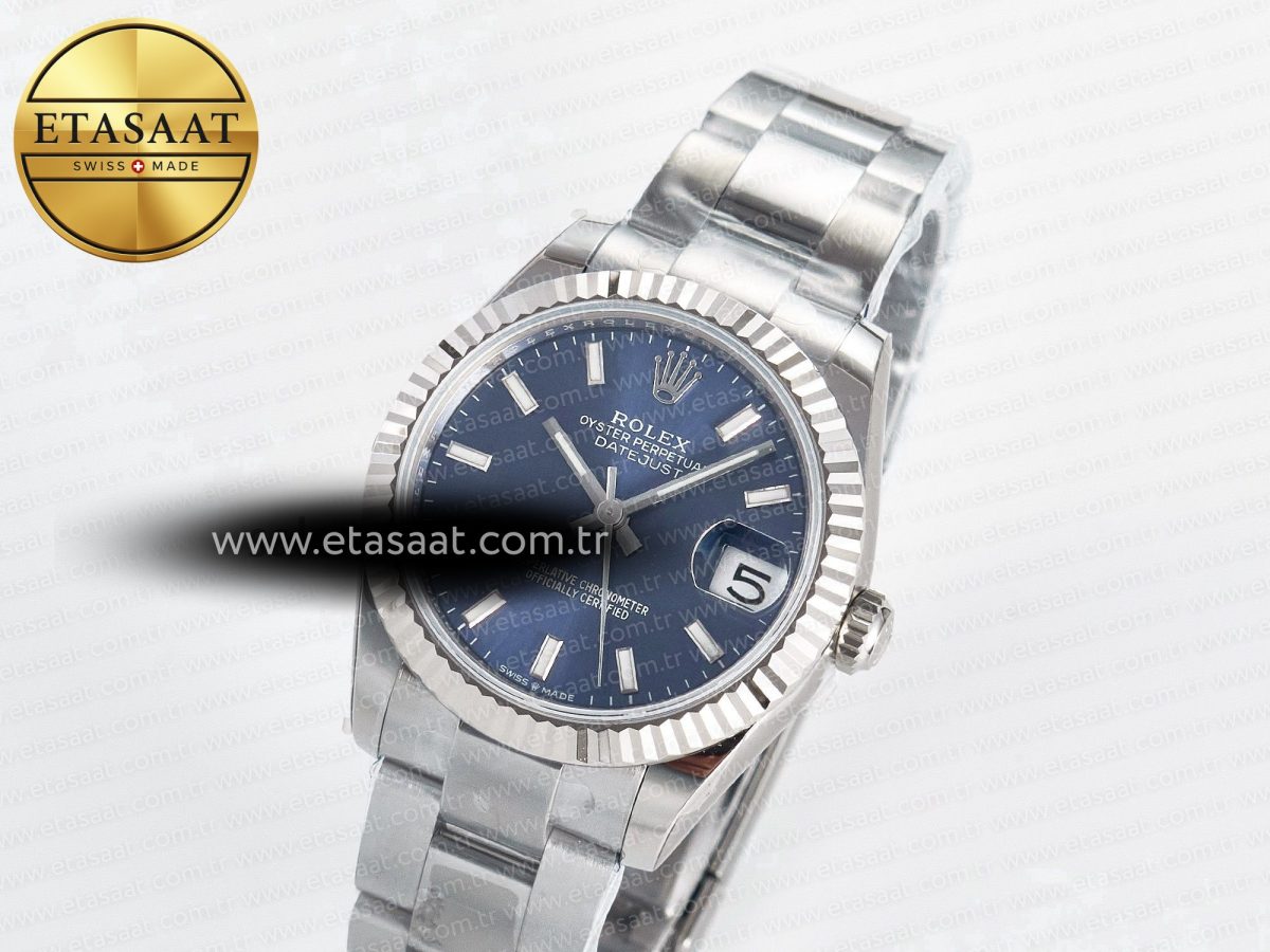 Rolex DateJust 31 278274 ARF 1:1 Best Edition 904L Steel Blue Dial Stick Marker on SS Oyster Bracelet ETA 2688 - Görsel 1