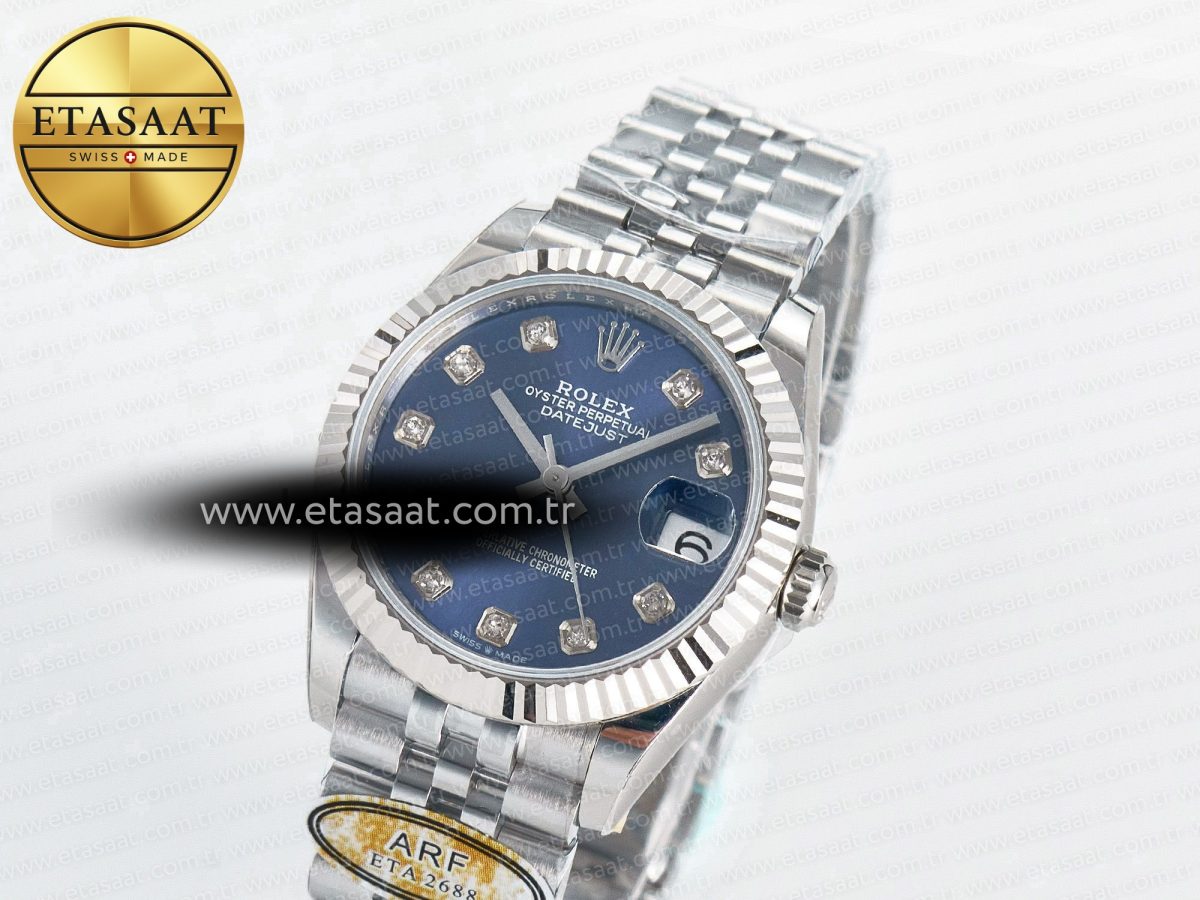 Rolex DateJust 31 278274 ARF 1:1 Best Edition 904L Steel Blue Diamonds Dial on SS Jubilee Bracelet ETA 2688 - Görsel 1