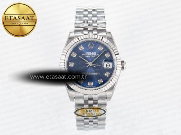 Rolex Datejust 31 278274 ARF Mavi Pırlanta Kadran 2688 11 Eta Saat - 1:1 Süper Klon Replika Saat