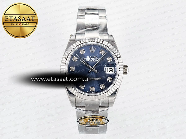 Rolex Datejust 31 278274 ARF Mavi Pırlanta Kadran 2688 Eta Saat - 1:1 Süper Klon Replika Saat