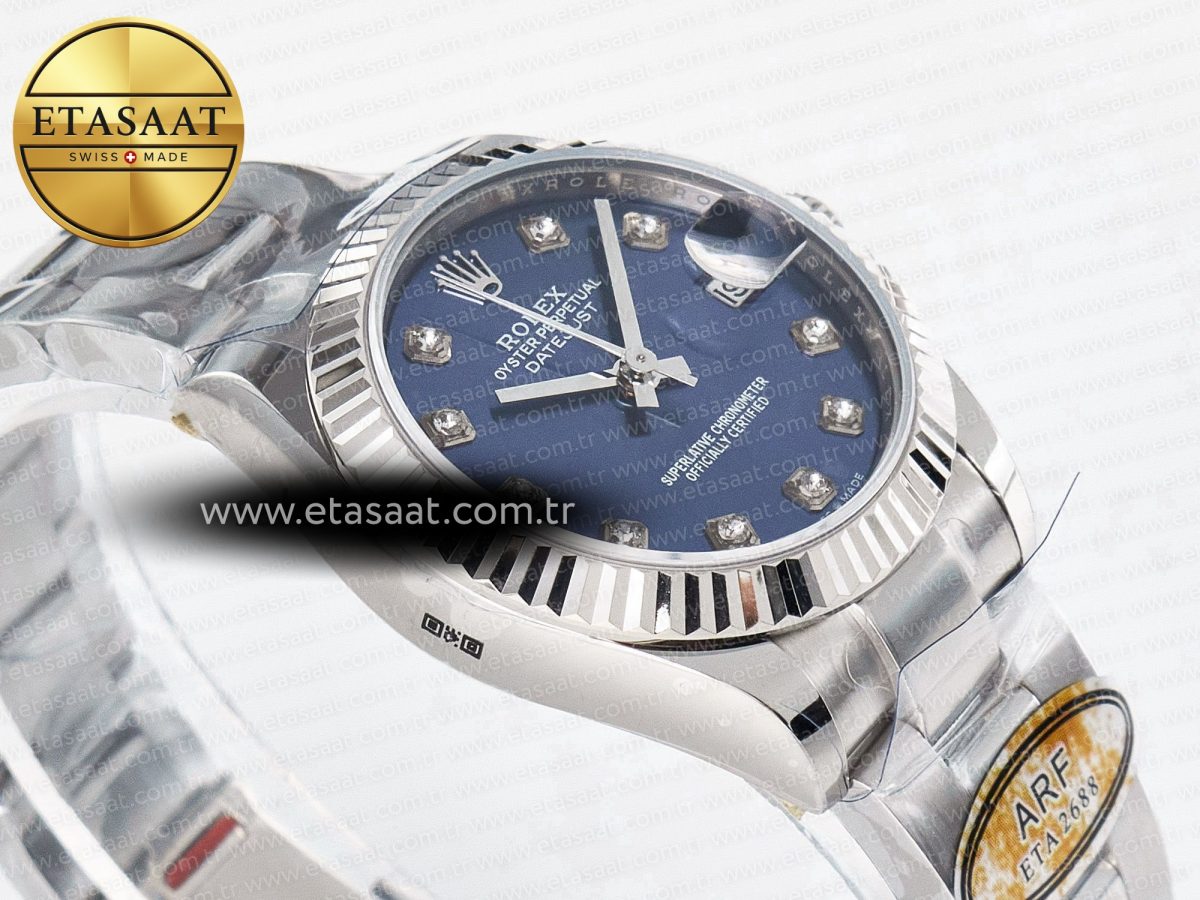 Rolex DateJust 31 278274 ARF 1:1 Best Edition 904L Steel Blue Diamonds Dial on SS Oyster Bracelet ETA 2688 - Görsel 7