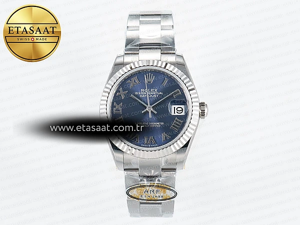 Rolex Datejust 31 278274 ARF Mavi Roma Kadran Oyster 2688 Eta Saat - 1:1 Süper Klon Replika Saat