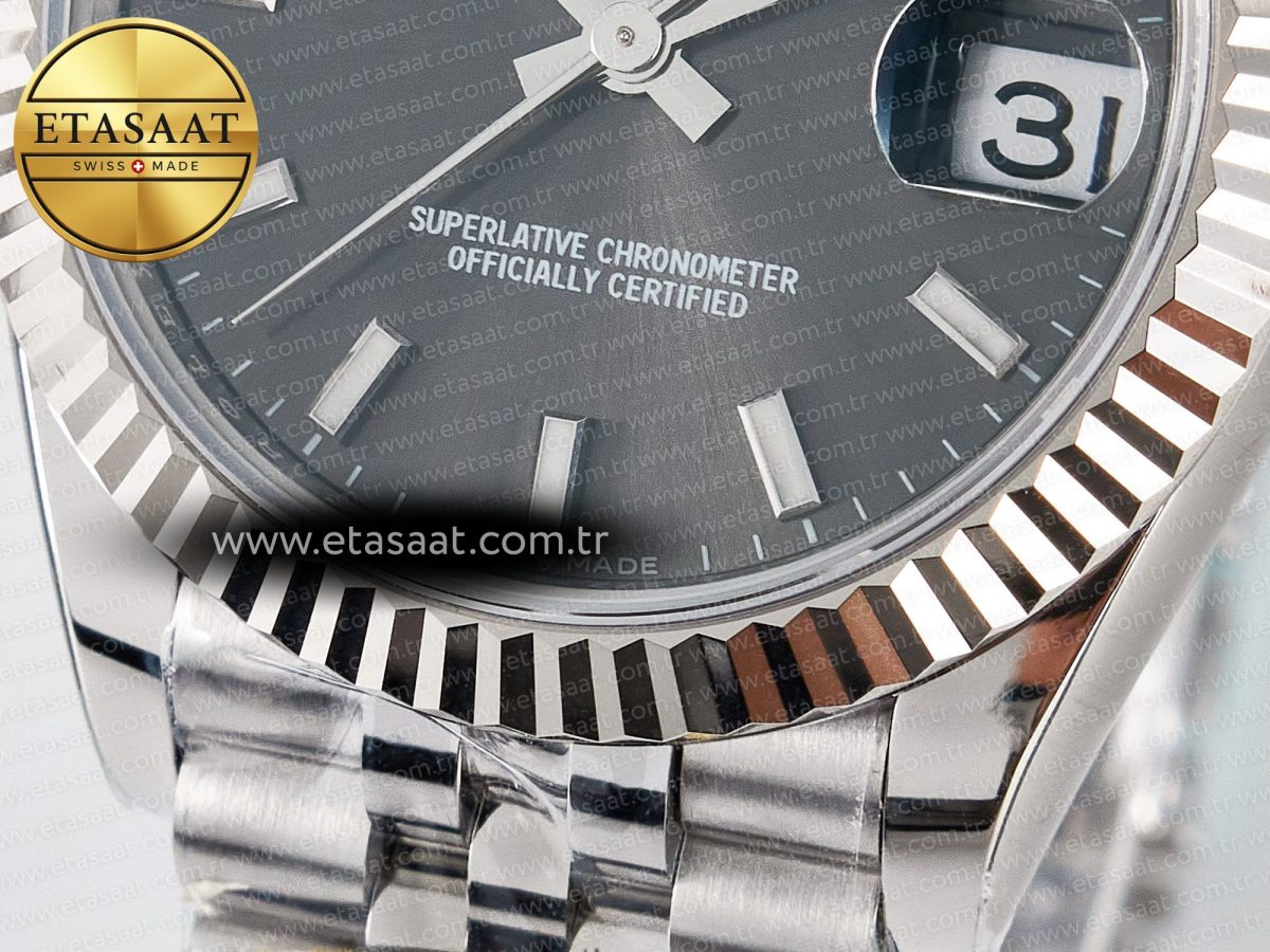 Rolex DateJust 31 278274 ARF 1:1 Best Edition 904L Steel Gray Dial Stick Marker on SS Jubilee Bracelet ETA 2688 - Görsel 12
