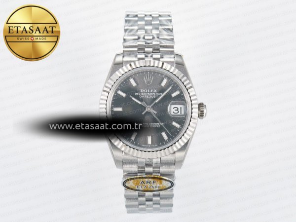 Rolex Datejust 31 278274 ARF Gri Kadran Çizgi İndeks 11 Eta Saat - 1:1 Süper Klon Replika Saat