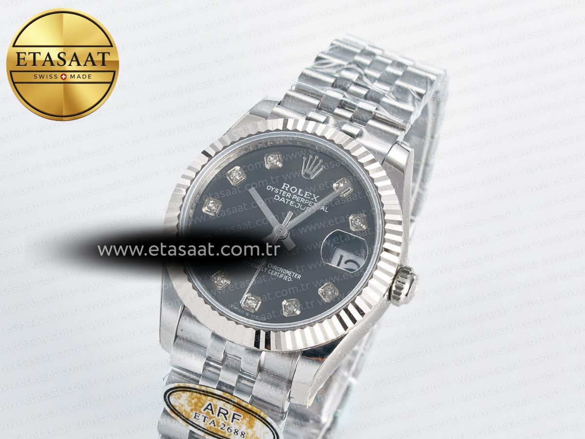 Rolex DateJust 31 278274 ARF 1:1 Best Edition 904L Steel Gray Diamonds Dial on SS Jubilee Bracelet ETA 2688 - Görsel 2