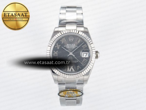 Rolex Datejust 31 278274 ARF Gri Roma Pırlanta Oyster 2688 Eta Saat - 1:1 Süper Klon Replika Saat