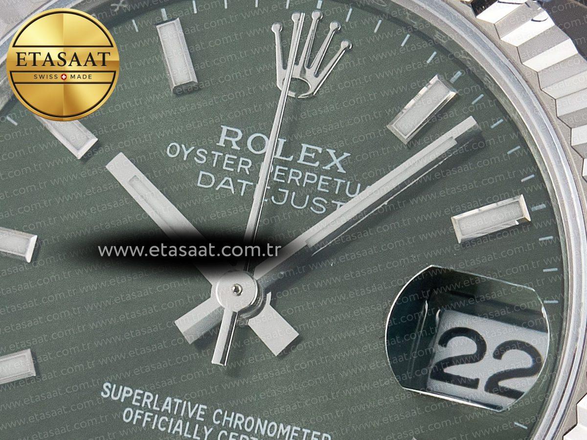 Rolex DateJust 31 278274 ARF 1:1 Best Edition 904L Steel Green Dial Stick Marker on SS Jubilee Bracelet ETA 2688 - Görsel 10