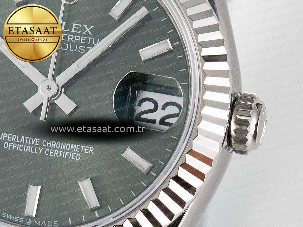 Rolex DateJust 31 278274 ARF 1:1 Best Edition 904L Steel Green Dial Stick Marker on SS Jubilee Bracelet ETA 2688 - Görsel 11