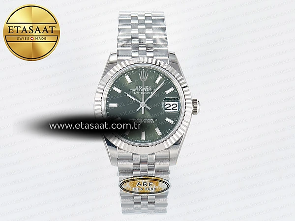 Rolex Datejust 31 278274 ARF Yeşil Kadran Çizgi İndeks 11 Eta Saat - 1:1 Süper Klon Replika Saat