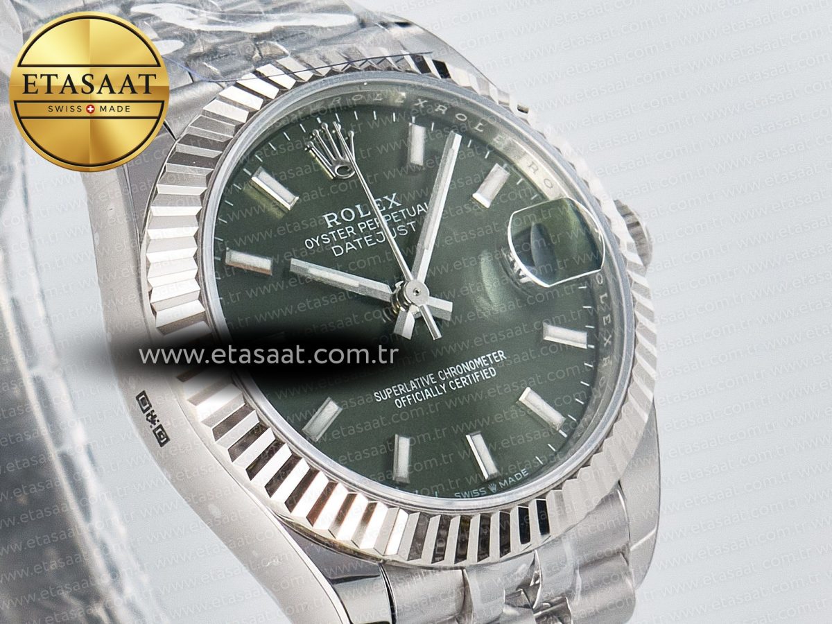 Rolex DateJust 31 278274 ARF 1:1 Best Edition 904L Steel Green Dial Stick Marker on SS Jubilee Bracelet ETA 2688 - Görsel 5