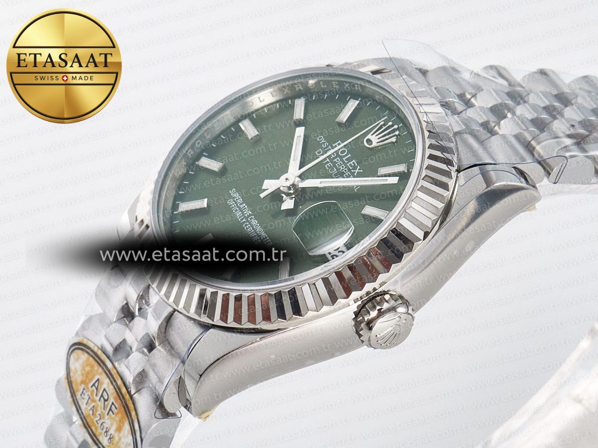 Rolex DateJust 31 278274 ARF 1:1 Best Edition 904L Steel Green Dial Stick Marker on SS Jubilee Bracelet ETA 2688 - Görsel 6