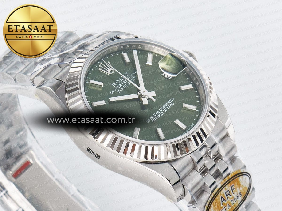 Rolex DateJust 31 278274 ARF 1:1 Best Edition 904L Steel Green Dial Stick Marker on SS Jubilee Bracelet ETA 2688 - Görsel 7