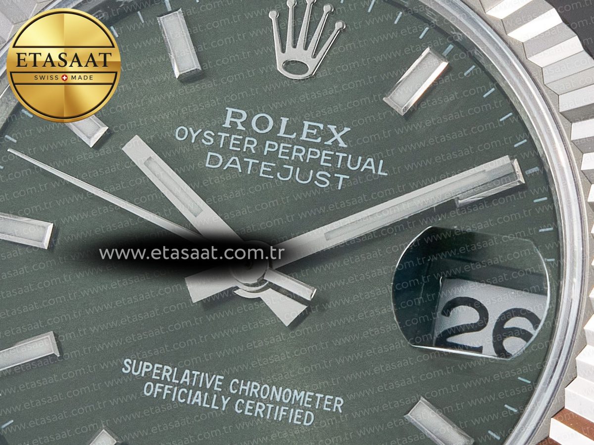 Rolex DateJust 31 278274 ARF 1:1 Best Edition 904L Steel Green Dial Stick Marker on SS Oyster Bracelet ETA 2688 - Görsel 10