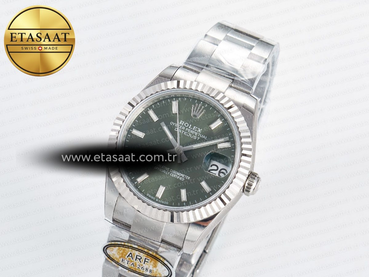 Rolex DateJust 31 278274 ARF 1:1 Best Edition 904L Steel Green Dial Stick Marker on SS Oyster Bracelet ETA 2688 - Görsel 2