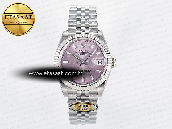 Rolex Datejust 31 278274 ARF Pembe Kadran Çizgi İndeks 11 Eta Saat - 1:1 Süper Klon Replika Saat