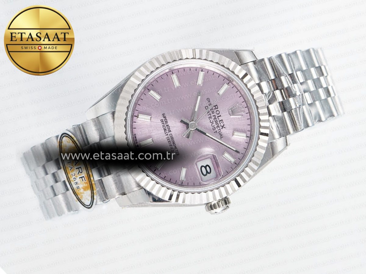 Rolex DateJust 31 278274 ARF 1:1 Best Edition 904L Steel Pink Dial Stick Marker on SS Jubilee Bracelet ETA 2688 - Görsel 8