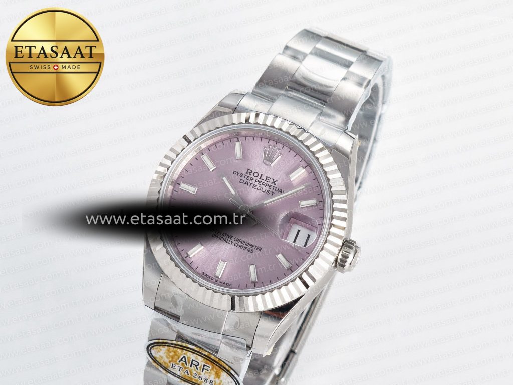 datejust 31 278274 arf 11 best edition 904l steel pink dial stick marker on ss oyster bracelet eta 26882