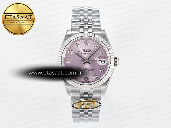 Rolex Datejust 31 278274 ARF Pembe Pırlantalı 2688 11 Eta Saat - 1:1 Süper Klon Replika Saat