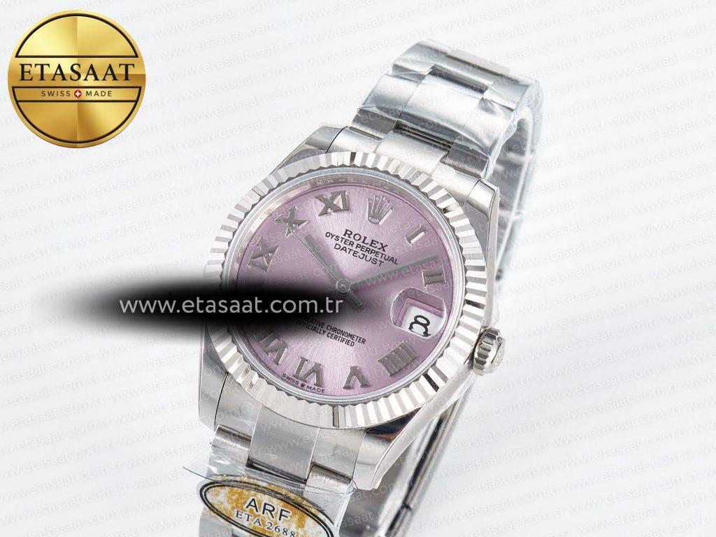 datejust 31 278274 arf 11 best edition 904l steel pink roman dial on ss oyster bracelet eta 26881