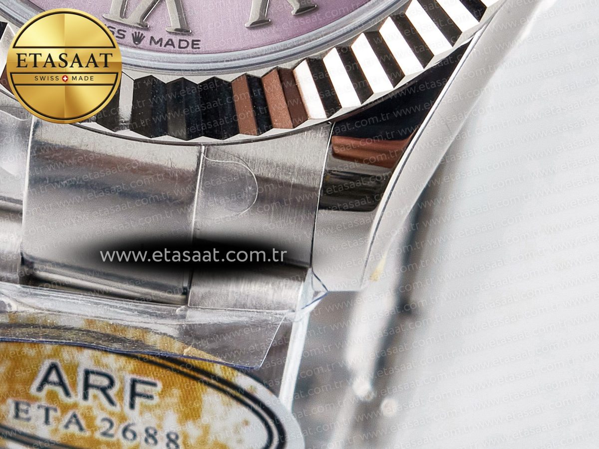 Rolex GDateJust 31 278274 ARF 1:1 Best Edition 904L Steel Pink Roman Dial on SS Oyster Bracelet ETA 2688 - Görsel 13