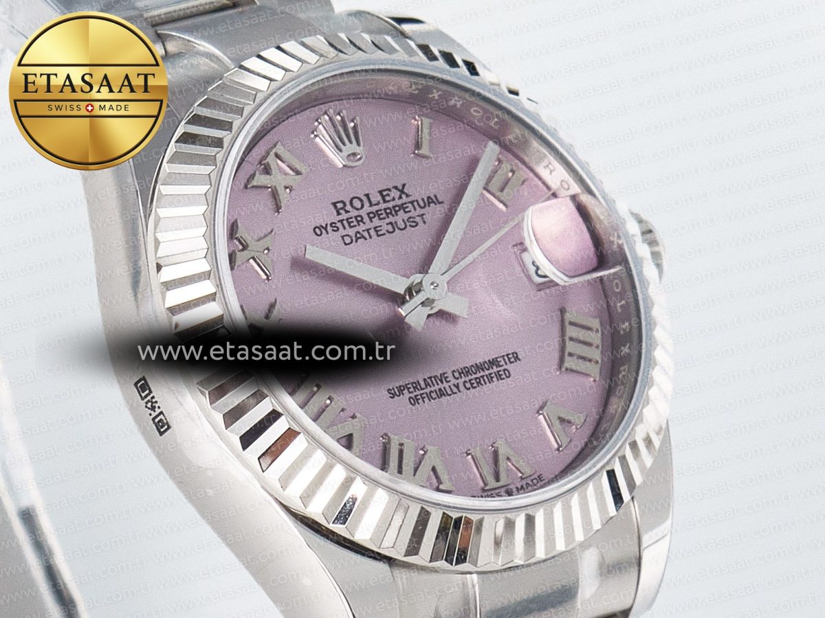 Rolex GDateJust 31 278274 ARF 1:1 Best Edition 904L Steel Pink Roman Dial on SS Oyster Bracelet ETA 2688 - Görsel 5