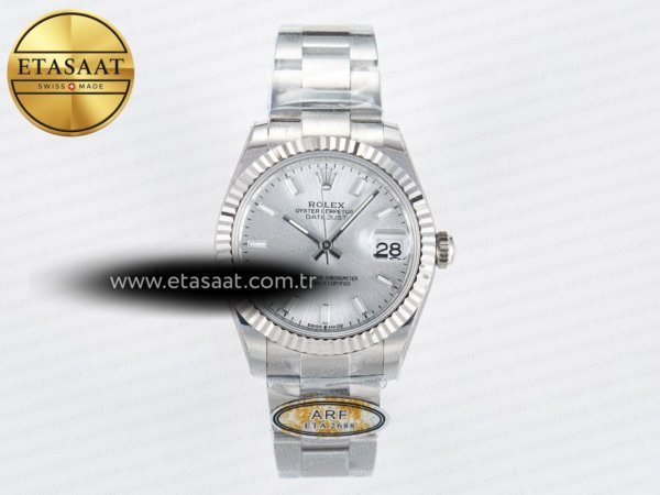 Rolex Datejust 31 278274 ARF Gümüş Kadran Çizgi İndeks 2688 Eta Saat - 1:1 Süper Klon Replika Saat