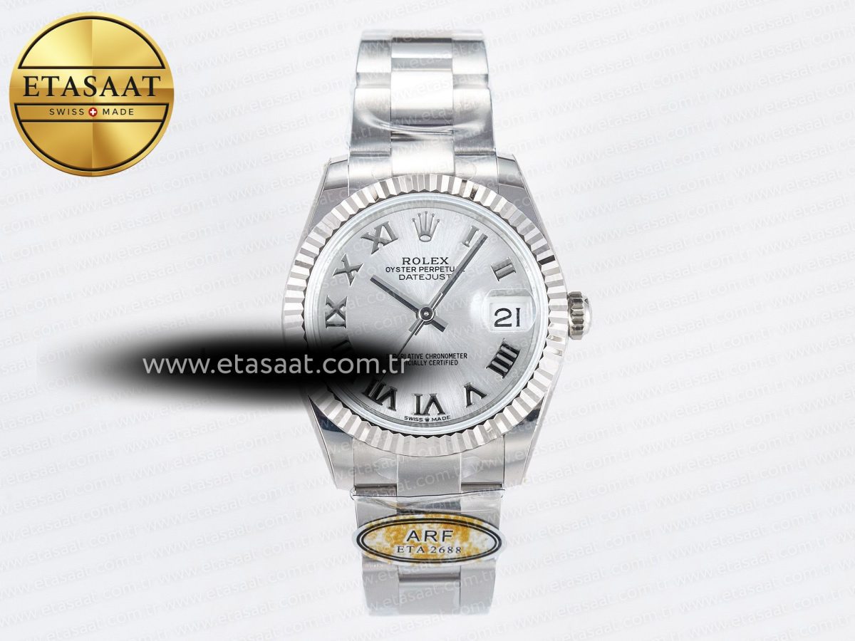 Rolex DateJust 31 278274 ARF 1:1 Best Edition 904L Steel Silver Roman Diamonds Dial on SS Oyster Bracelet ETA 2688 - Görsel 3