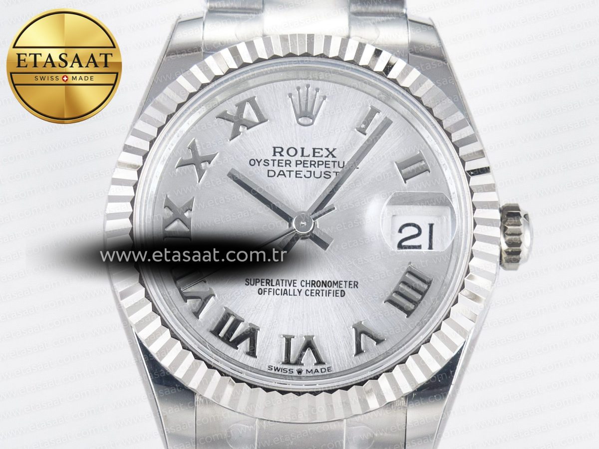 Rolex DateJust 31 278274 ARF 1:1 Best Edition 904L Steel Silver Roman Diamonds Dial on SS Oyster Bracelet ETA 2688 - Görsel 4