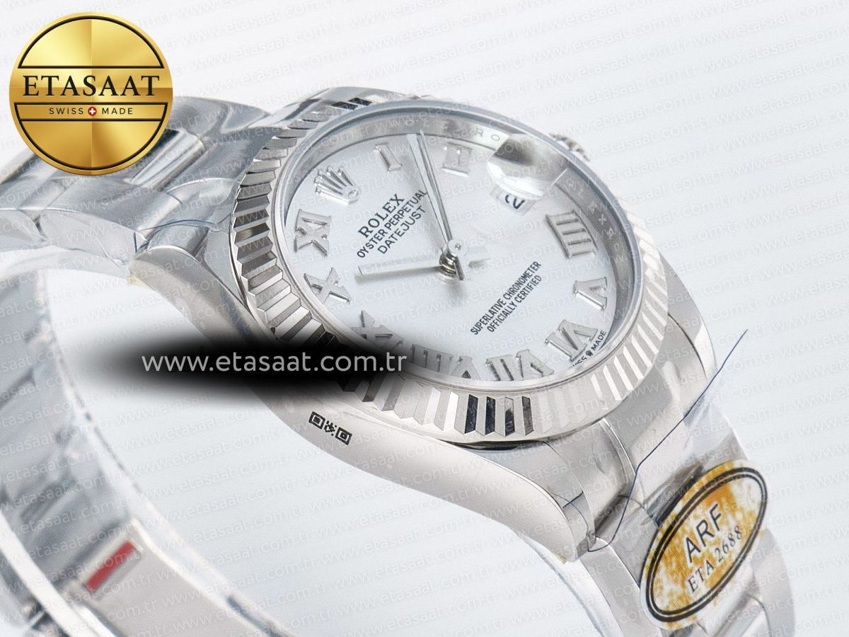 Rolex DateJust 31 278274 ARF 1:1 Best Edition 904L Steel Silver Roman Diamonds Dial on SS Oyster Bracelet ETA 2688 - Görsel 7