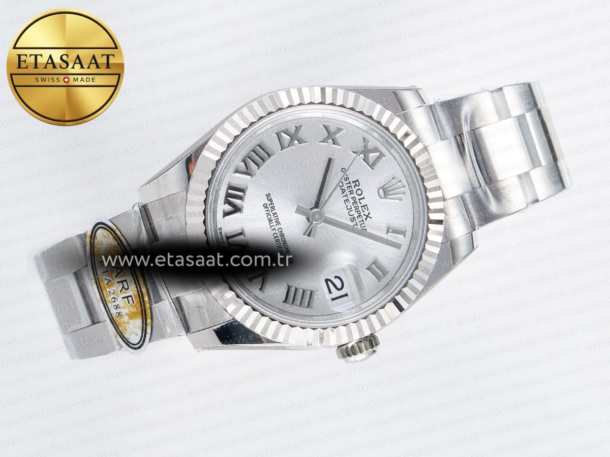 Rolex DateJust 31 278274 ARF 1:1 Best Edition 904L Steel Silver Roman Diamonds Dial on SS Oyster Bracelet ETA 2688 - Görsel 8