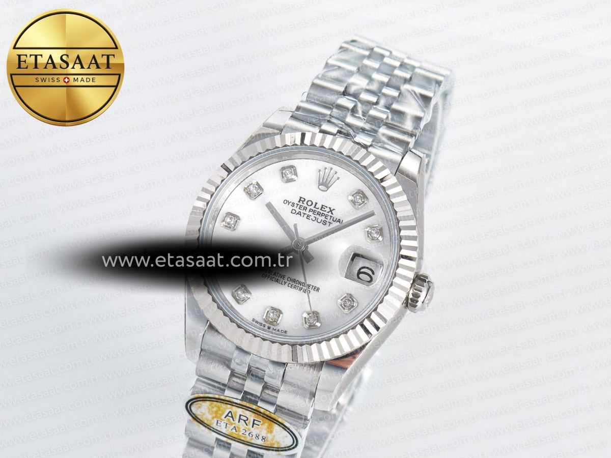 Rolex DateJust 31 278274 ARF 1:1 Best Edition 904L Steel White MOP Diamonds Dial on SS Jubilee Bracelet ETA 2688 - Görsel 1