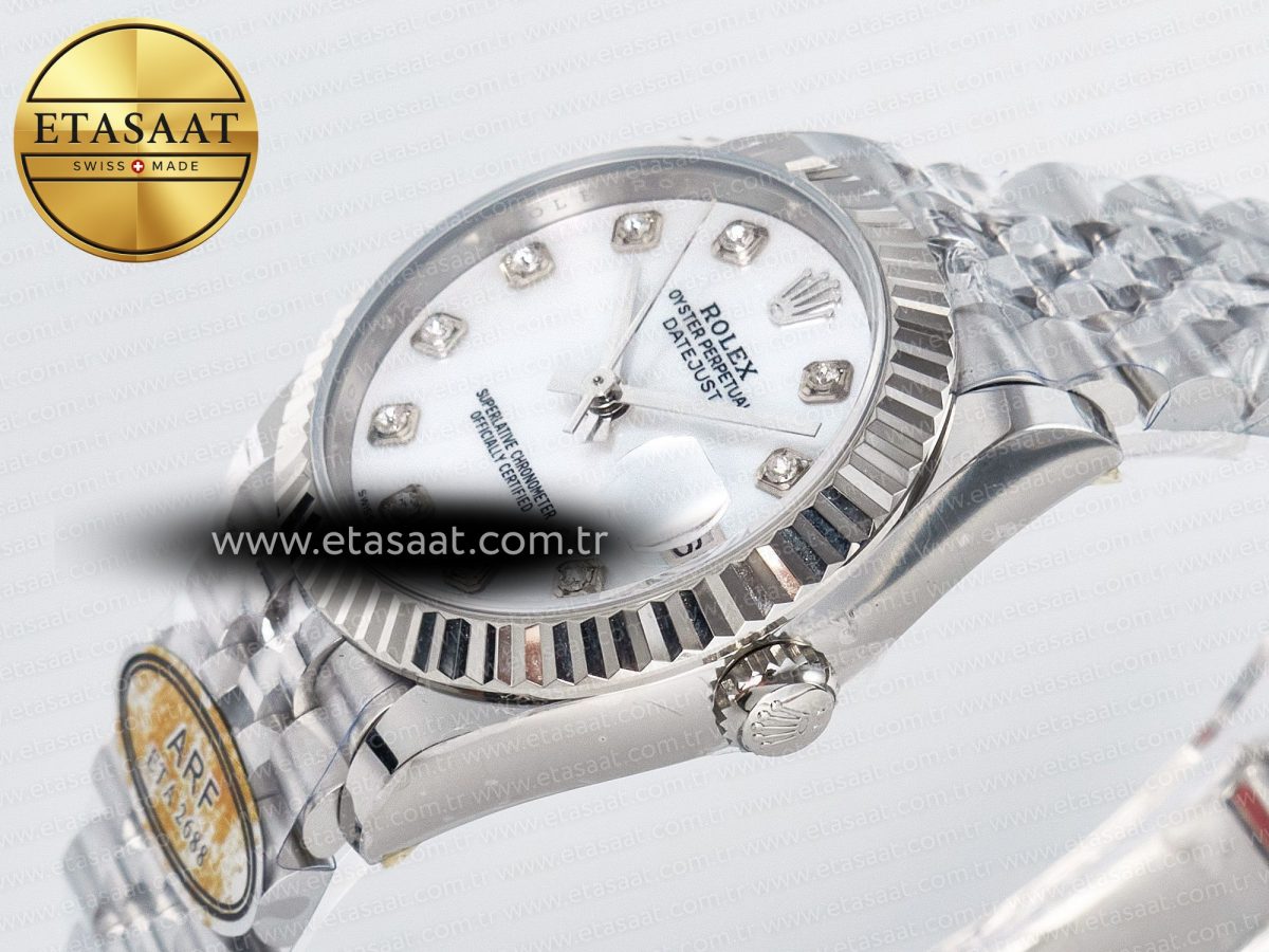 Rolex DateJust 31 278274 ARF 1:1 Best Edition 904L Steel White MOP Diamonds Dial on SS Jubilee Bracelet ETA 2688 - Görsel 6