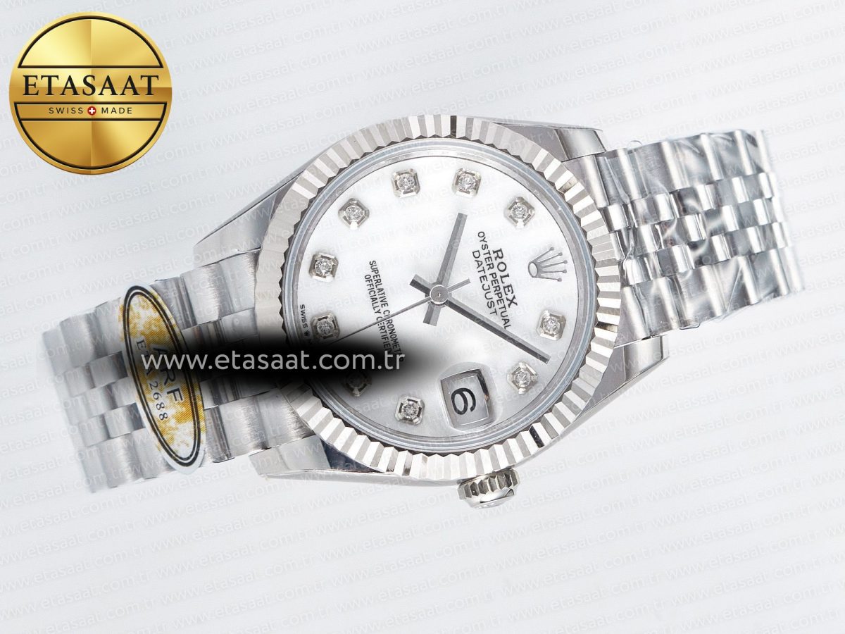 Rolex DateJust 31 278274 ARF 1:1 Best Edition 904L Steel White MOP Diamonds Dial on SS Jubilee Bracelet ETA 2688 - Görsel 8