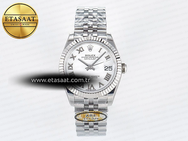 Rolex Datejust 31 278274 ARF Beyaz Roma Kadran Jubilee 2688 Eta Saat - 1:1 Süper Klon Replika Saat