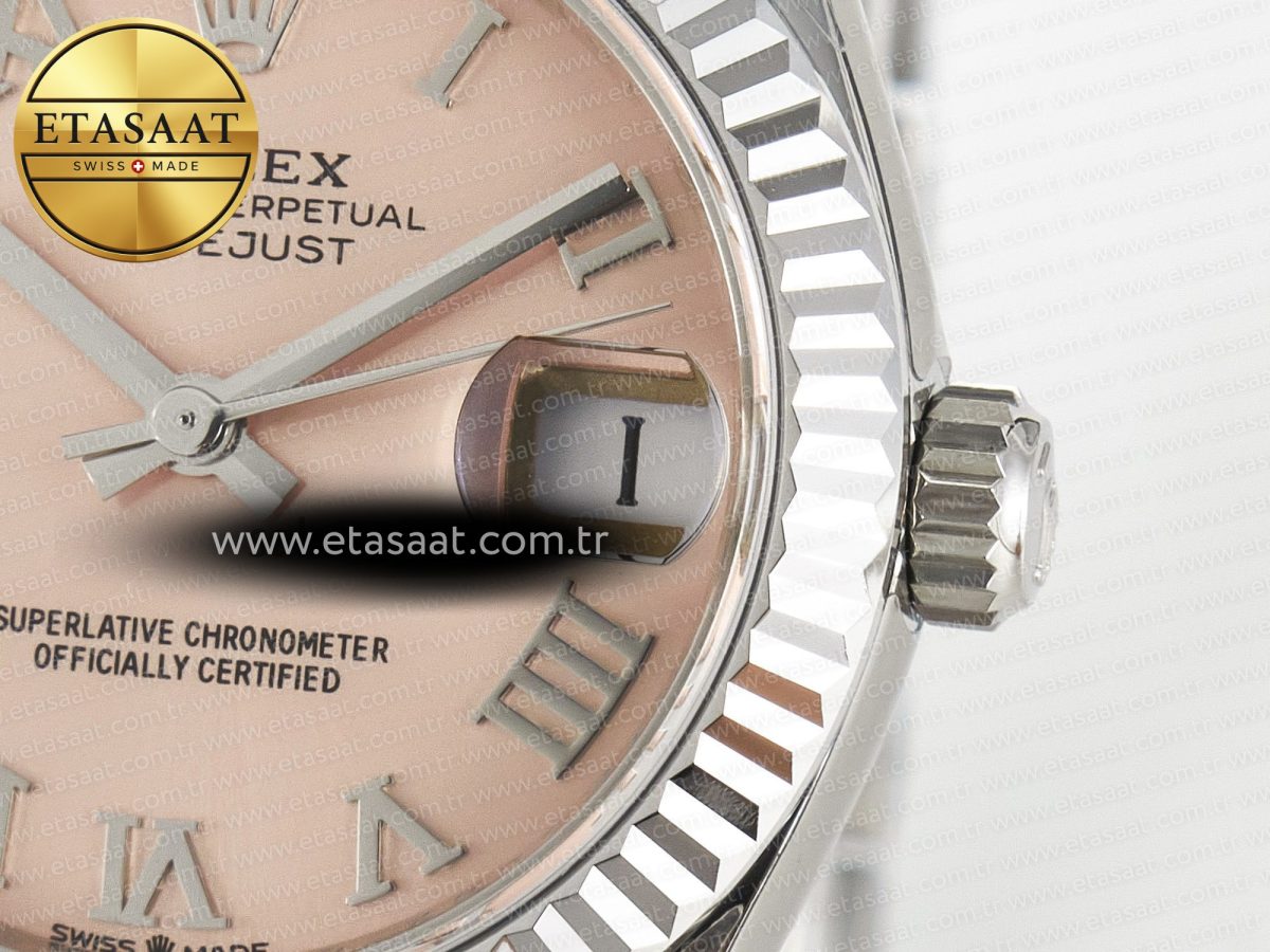 Rolex DateJust 278274   904L Steel RG Roman Diamonds Dial on Jubilee Cal.2236 - Görsel 11