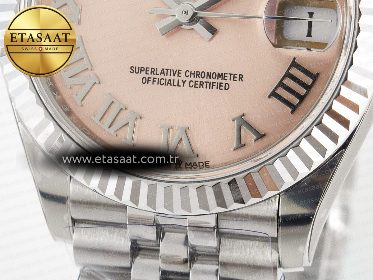 Rolex DateJust 278274   904L Steel RG Roman Diamonds Dial on Jubilee Cal.2236 - Görsel 12