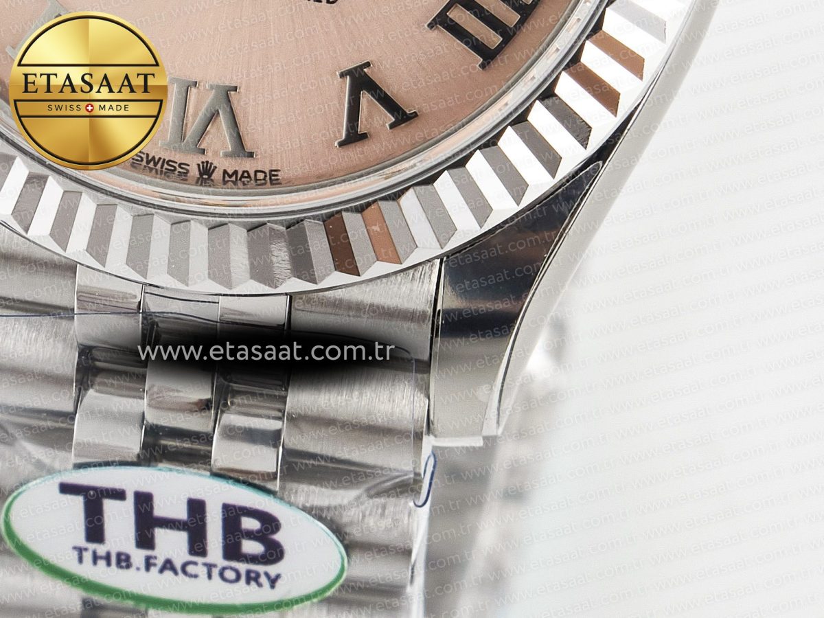 Rolex DateJust 278274   904L Steel RG Roman Diamonds Dial on Jubilee Cal.2236 - Görsel 13
