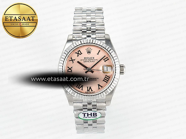 Rolex Datejust 278274 RG Roma Pırlantalı Kadran Cal.2236 Eta Saat - 1:1 Süper Klon Replika Saat